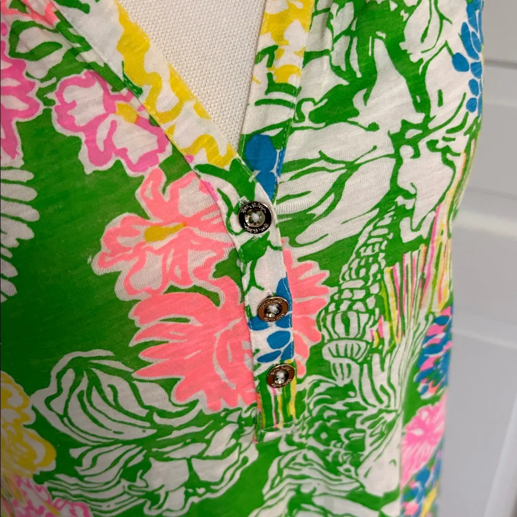 Lilly Pulitzer Essie Top Vibrant Summer Sleeveless Shirt Vacation Preppy Small - Image 2