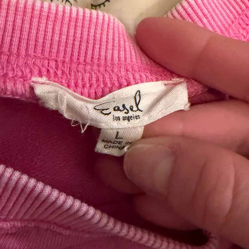 Easel Don't Forget to Smile Mineral Wash Sweatshirt in Bubble Gum - Image 5