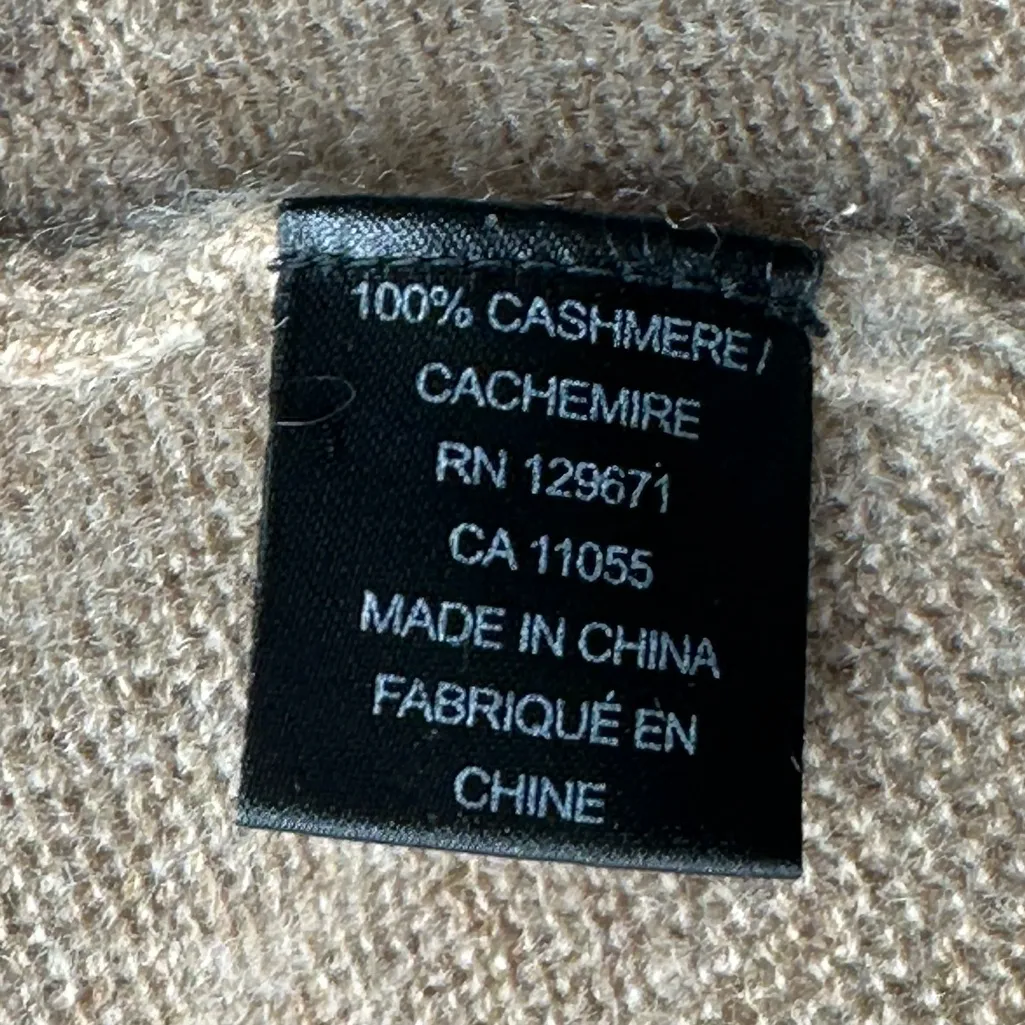 360 Cashmere Skull Sweater Tan Black Graphic Crewneck Pullover Size Small - Image 7