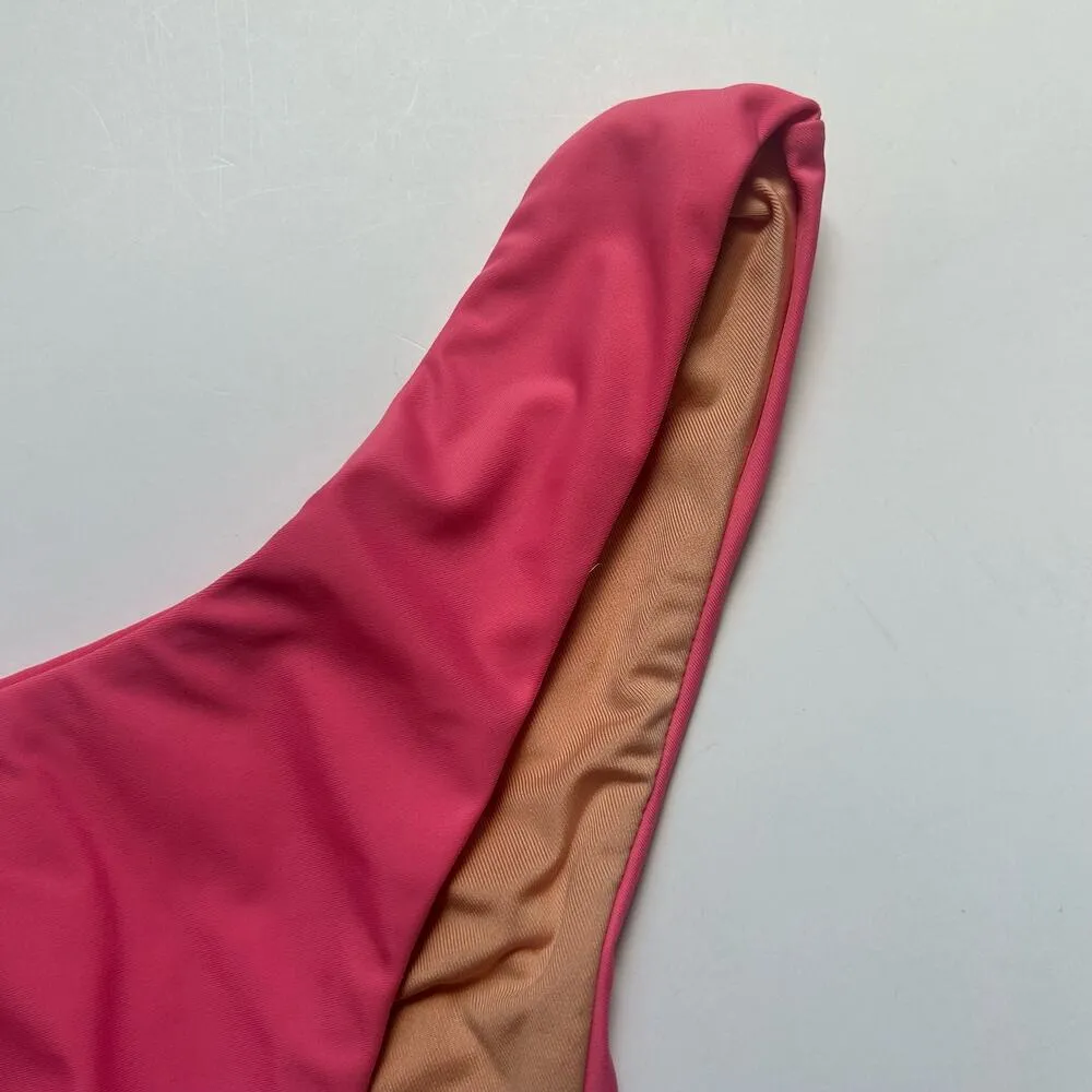 J. Crew Curved-Waist Cheeky Bikini Bottoms Pink M Medium New - Image 2