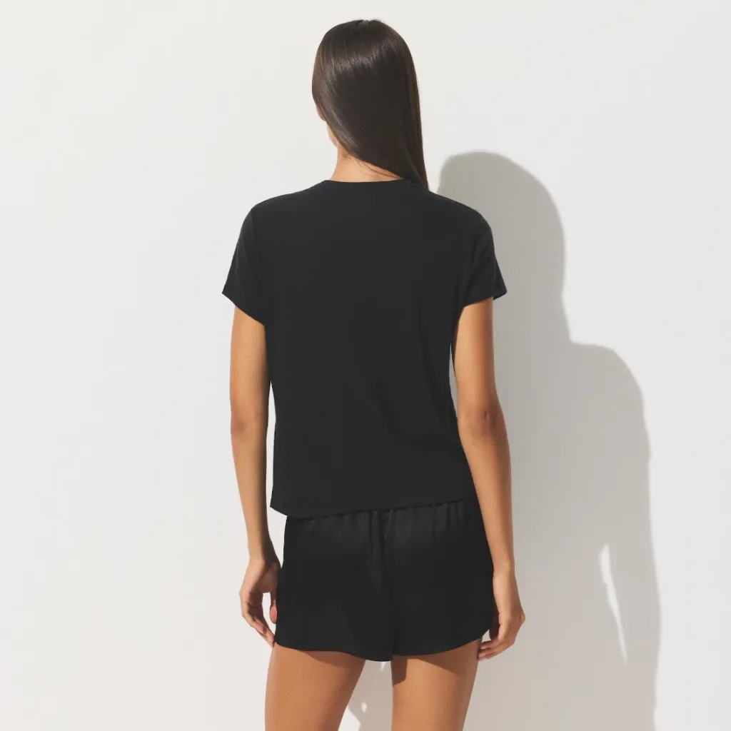 Skims Sheer Jersey T-Shirt in Soot, Size XXS - Image 3