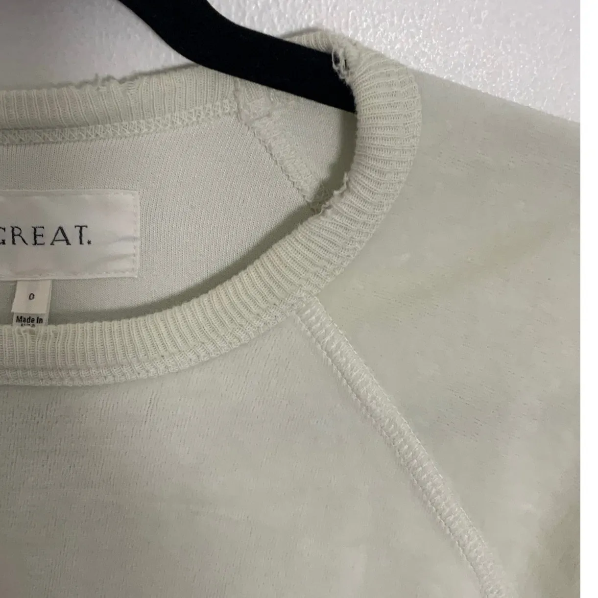 The Great. Terry Cloth distressed sweatshirt size XS Green - Image 3