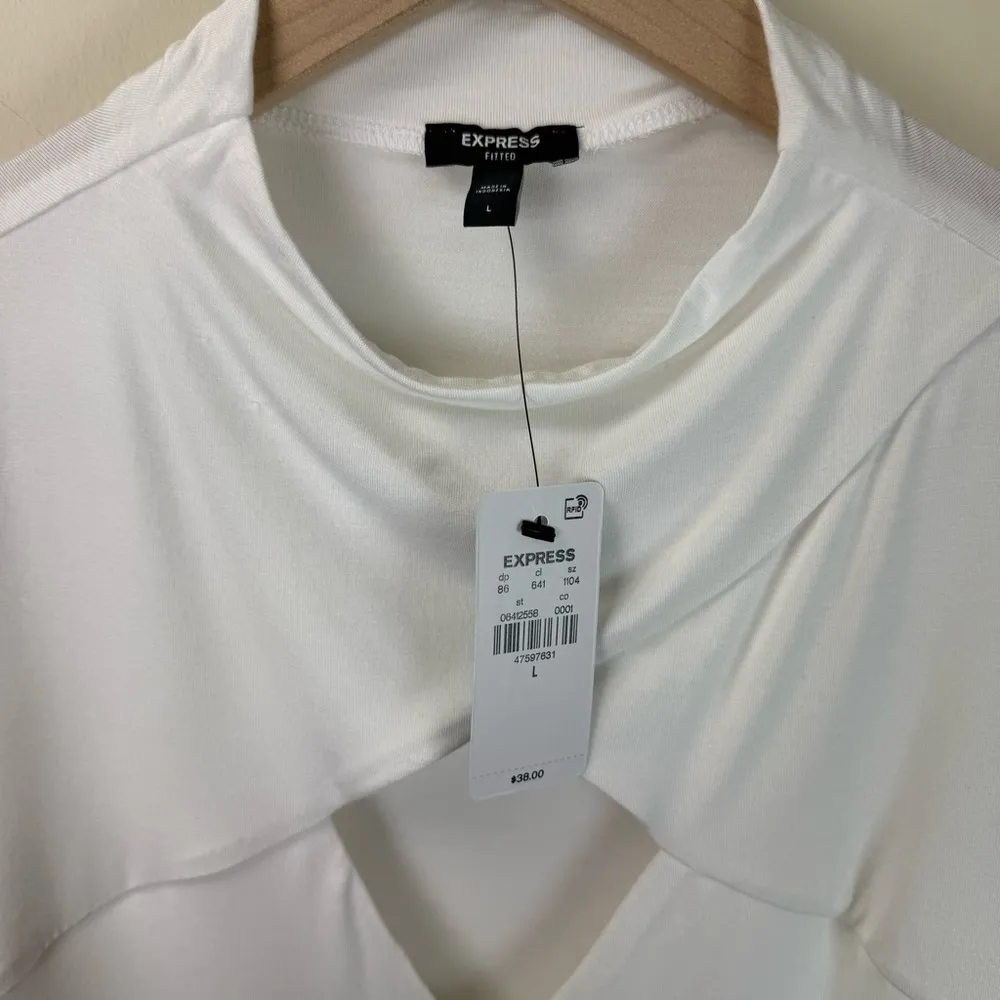 NEW Express White Keyhole Sleeveless Mock Neck Top - Image 2