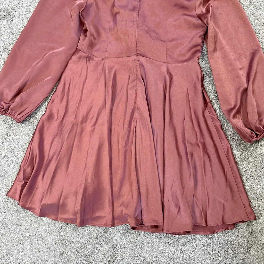 NWT Baltic Born Women’s Woodbury Satin Mini Dress Longsleeve in Deep Mauve XL - Image 11
