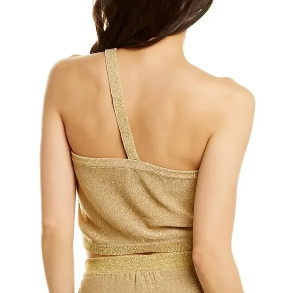 Suboo coco cami top gold knit fabric one shoulder lurex extra small Size XS - Image 3