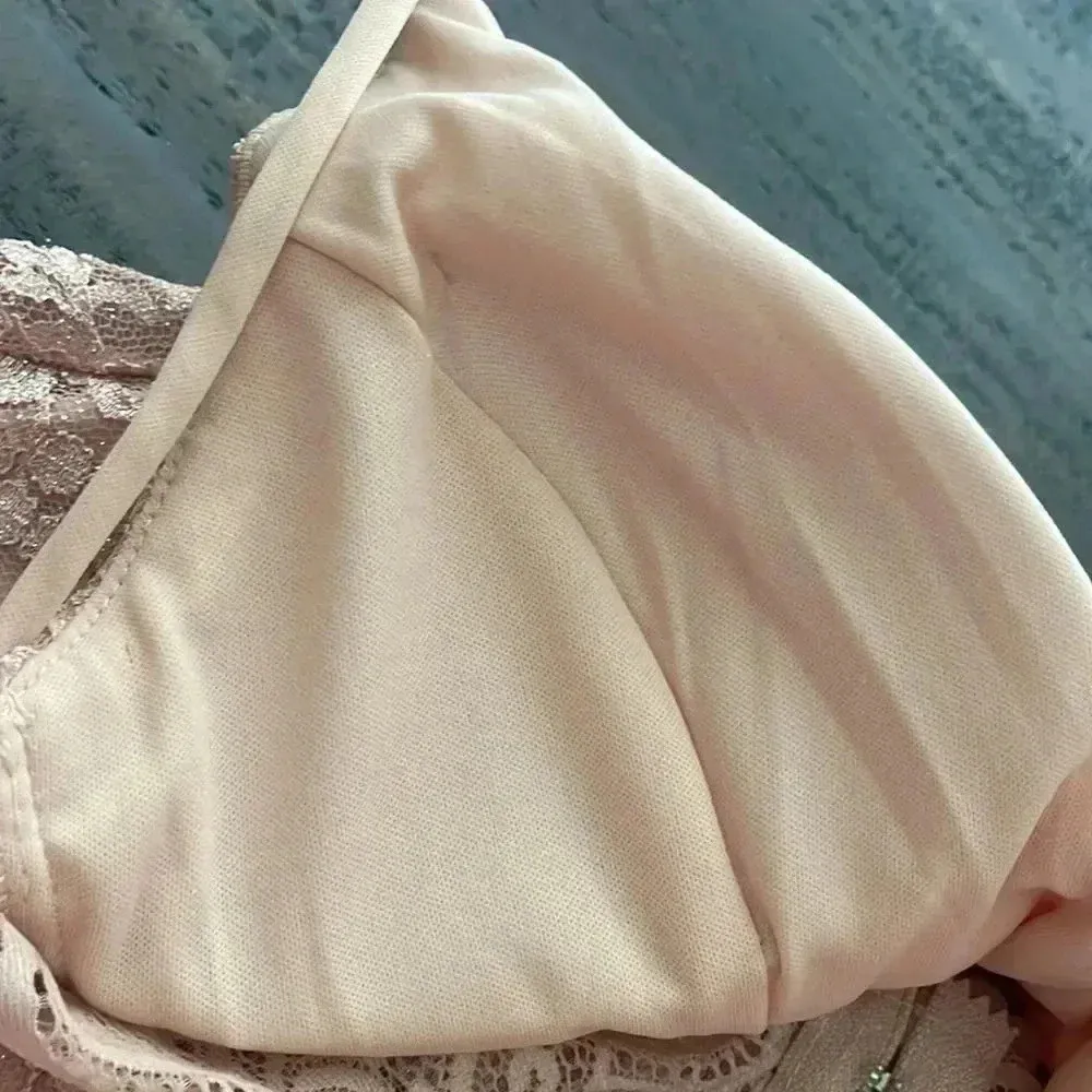 Lace Fit & Flare Mini Dress – Blush Pink Size XS - Image 8