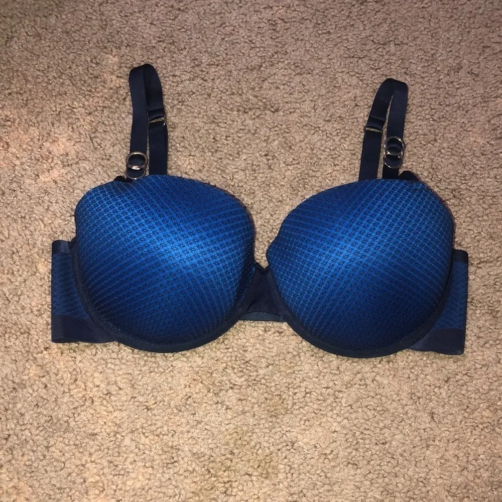 Stella McCartney Mesh Balconette Bra Dark Ink Azure Blue 34DD‎ - Image 4