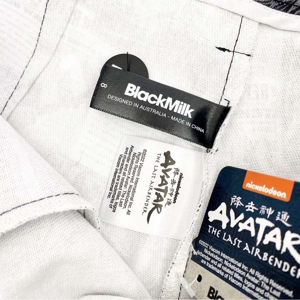 Blackmilk X Avatar Korra Republic City News Cargo Pants Joggers: Black White - Image 17