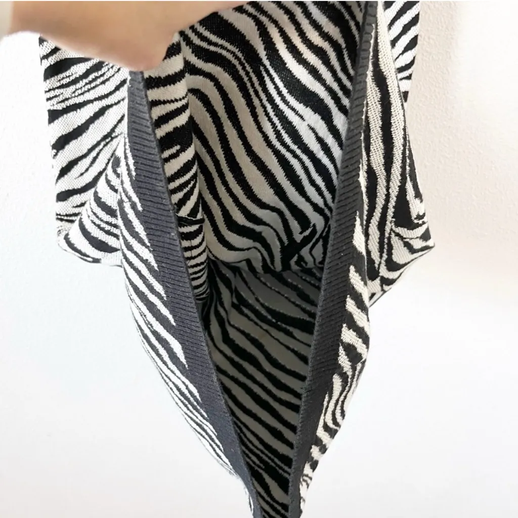 McQ by Alexander McQueen Animal Print Bodycon Midi Dress in Black White Size XS - Image 6