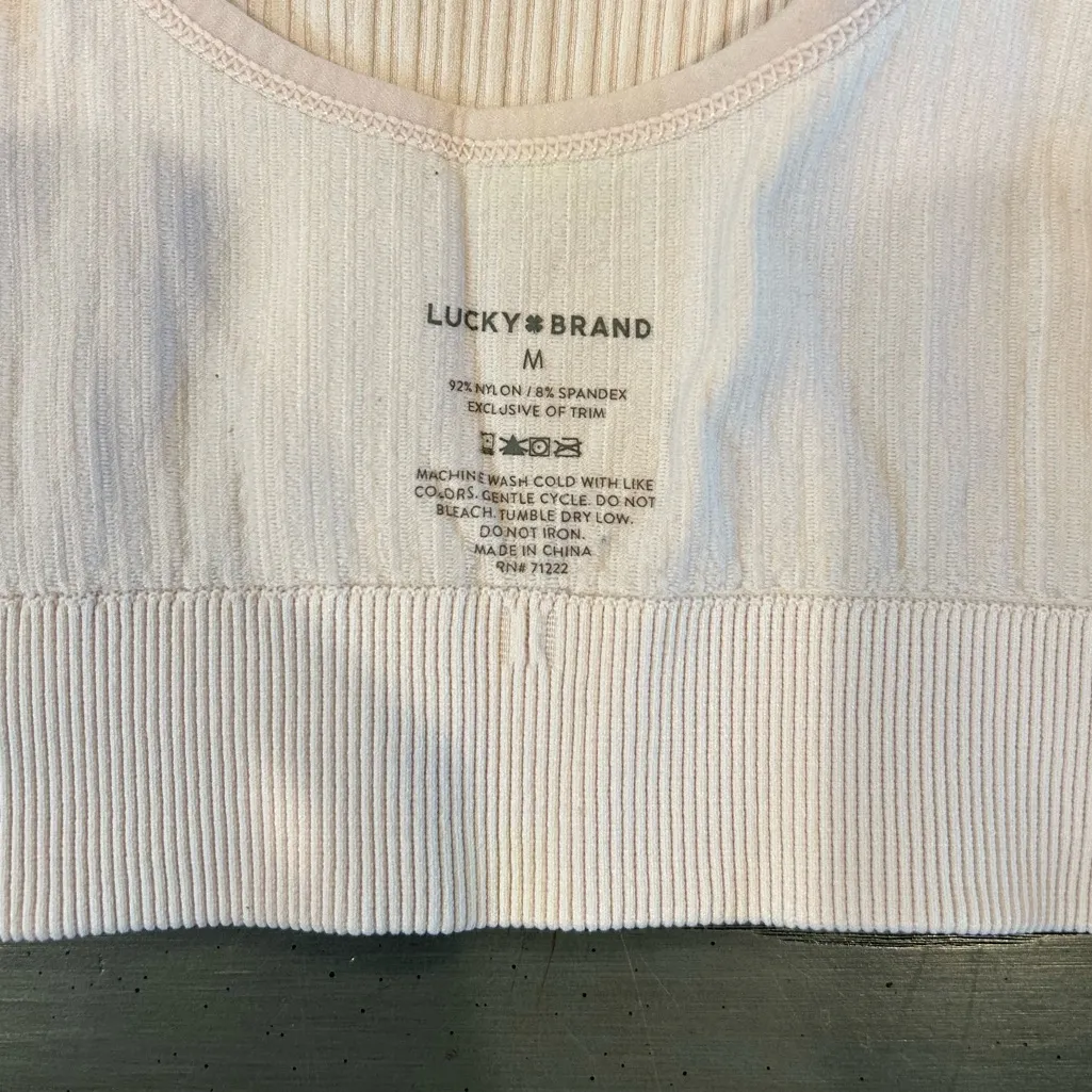 Lucky Brand Ribbed Light Pink Bralette - Image 7