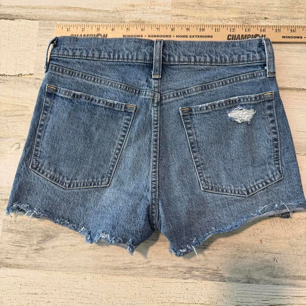 *Gap High Rise Cheeky Shorts Size 2 Demin Distressed Summer Casual High Waist - Image 12