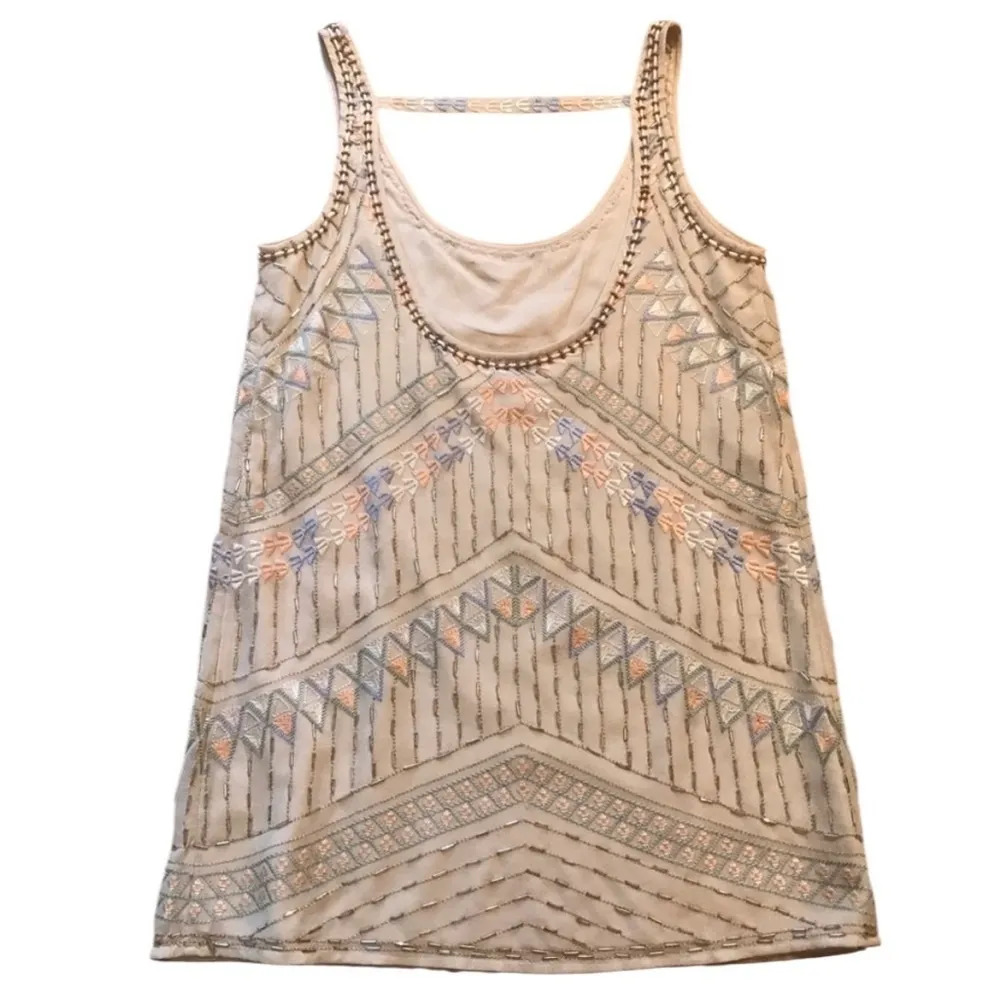 NWOT Free People Tribal Arrows Embellishment Beaded Shift Dress, size M - Image 5