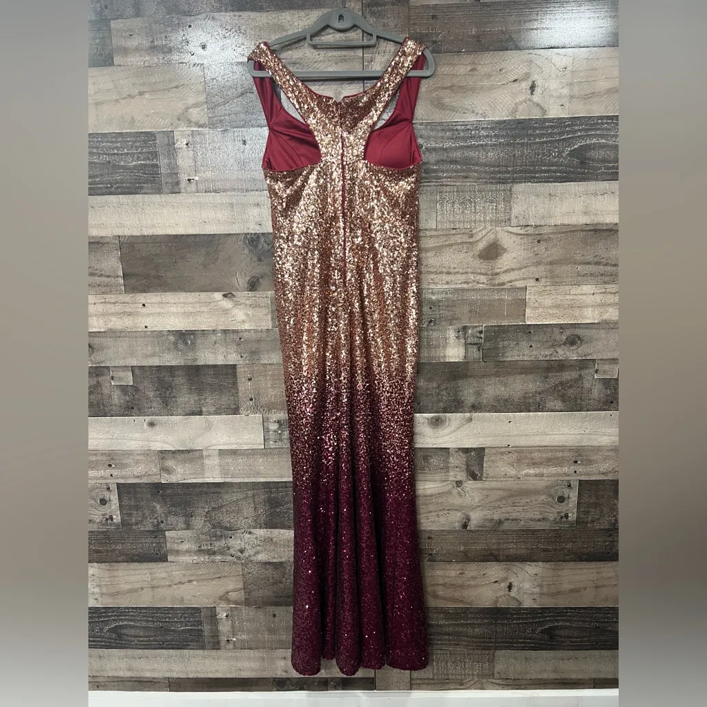 Ever Pretty Women Sparkling Gradual Champagne Gold Sequin dress size 10 - Image 8
