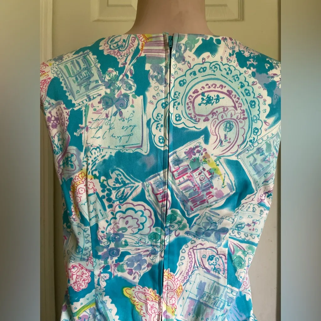 R&K Blue and Pink Patterned Dress Size 8 - Image 5