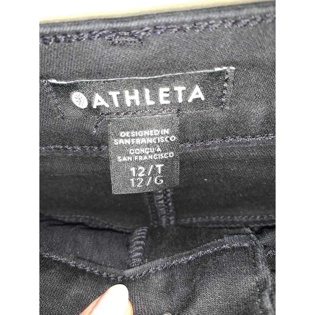 Athleta Women's Tall‎ Black Skinny Jeans Size 12 Mid-Rise Stretch Denim - Image 3