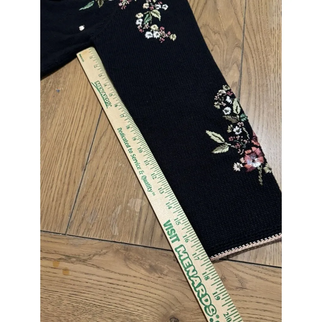 Tiara International‎ Cardigan Sweater Sz L Embroidered Button Floral Sequin 2002 - Image 16