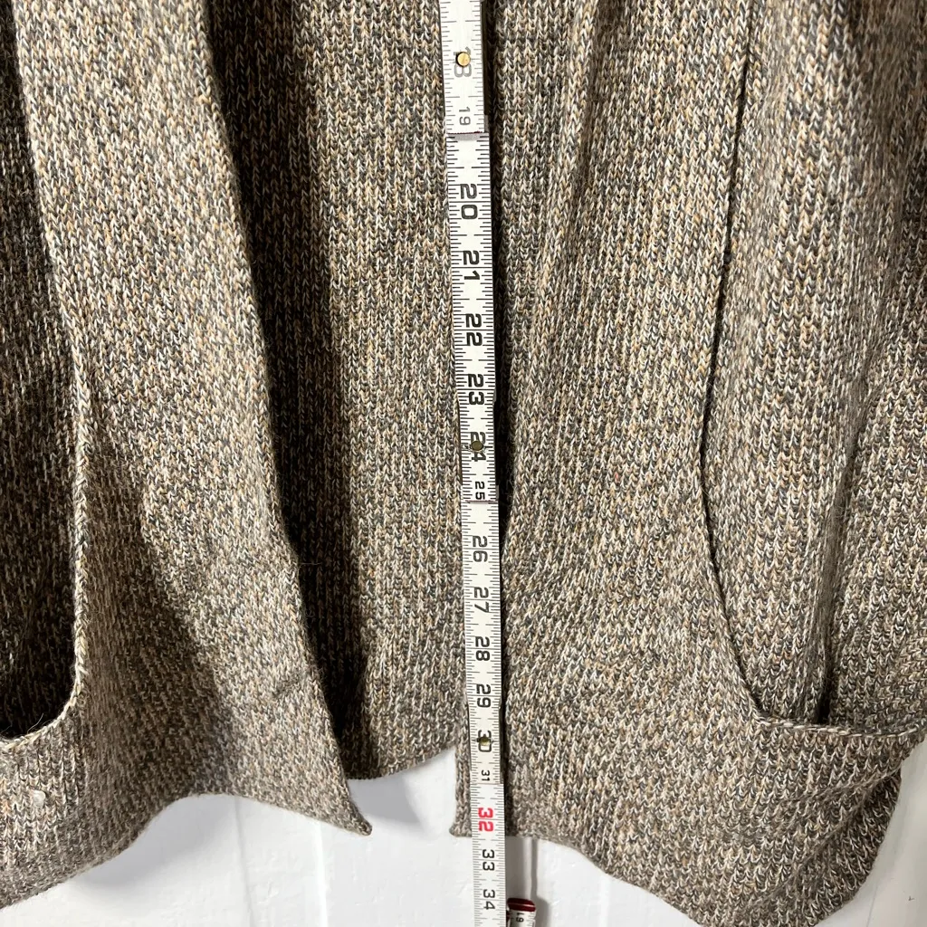 Simply Natural Alpaca Blend Linda Cape open front cardigan sweater in natural XL Brown - Image 8