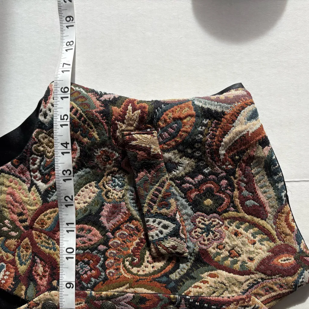 Vintage Express textured Paisley Vest tie back size small - Image 12