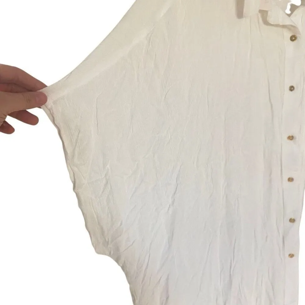 Key Resort bathing suit cover up small short sleeve White - Image 2