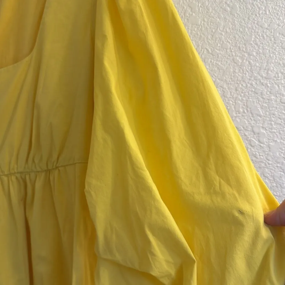 STAUD Sophie puff sleeve mini dress Yellow Size L - Image 6