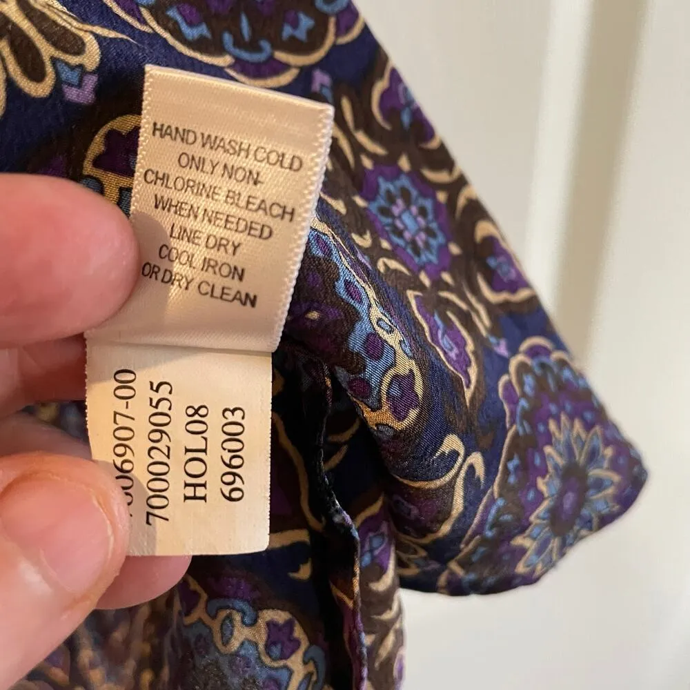 Banana Republic Vibrant Geometric Floral Silk Top - M - Image 5