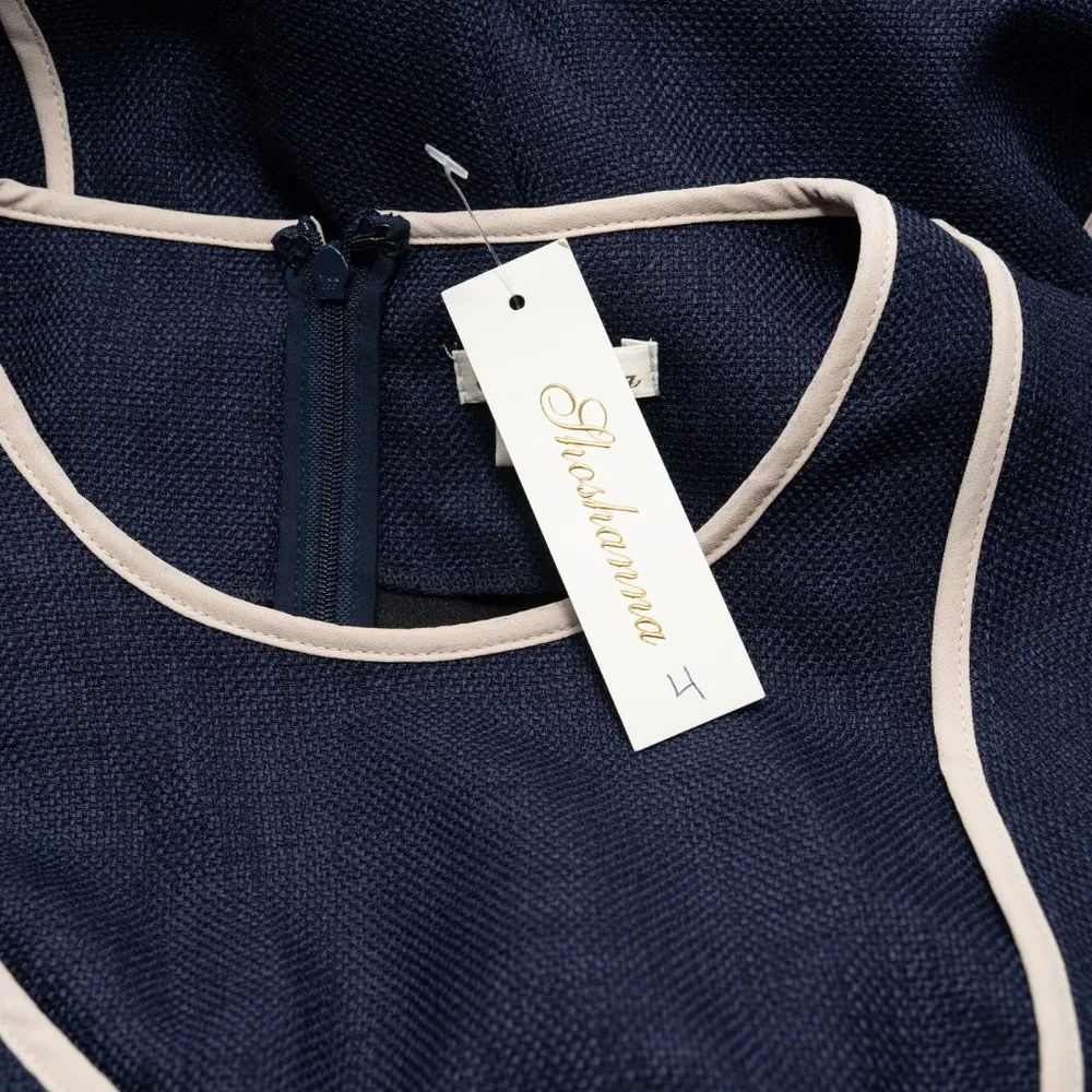 Shoshanna | Samara Navy Textured Mini Dress - Image 15