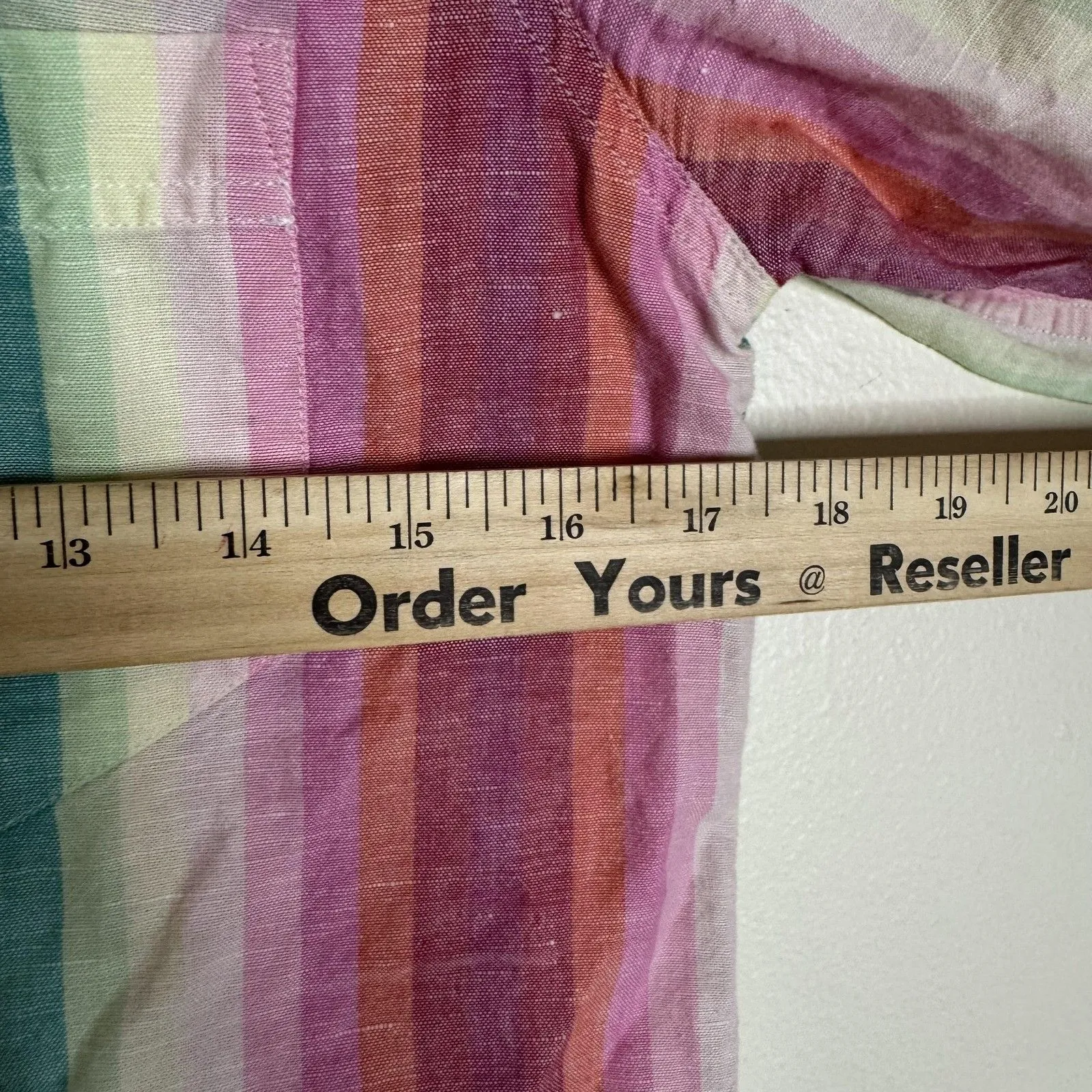 J. Crew Shirt Womens 2 Multicolor Striped Linen Cotton Button Up Long Sleeve Top - Image 9