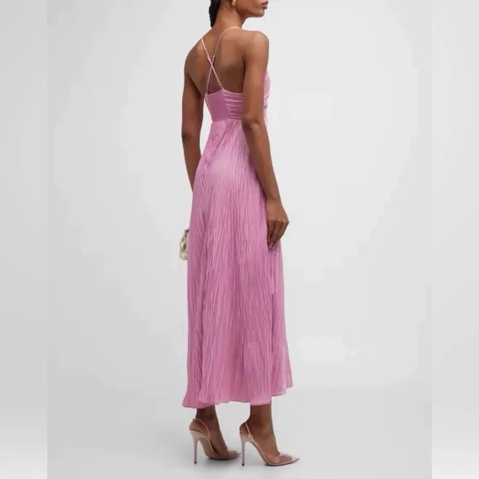 A.L.C. Pink Backless Pleated Dress 2 - Image 3