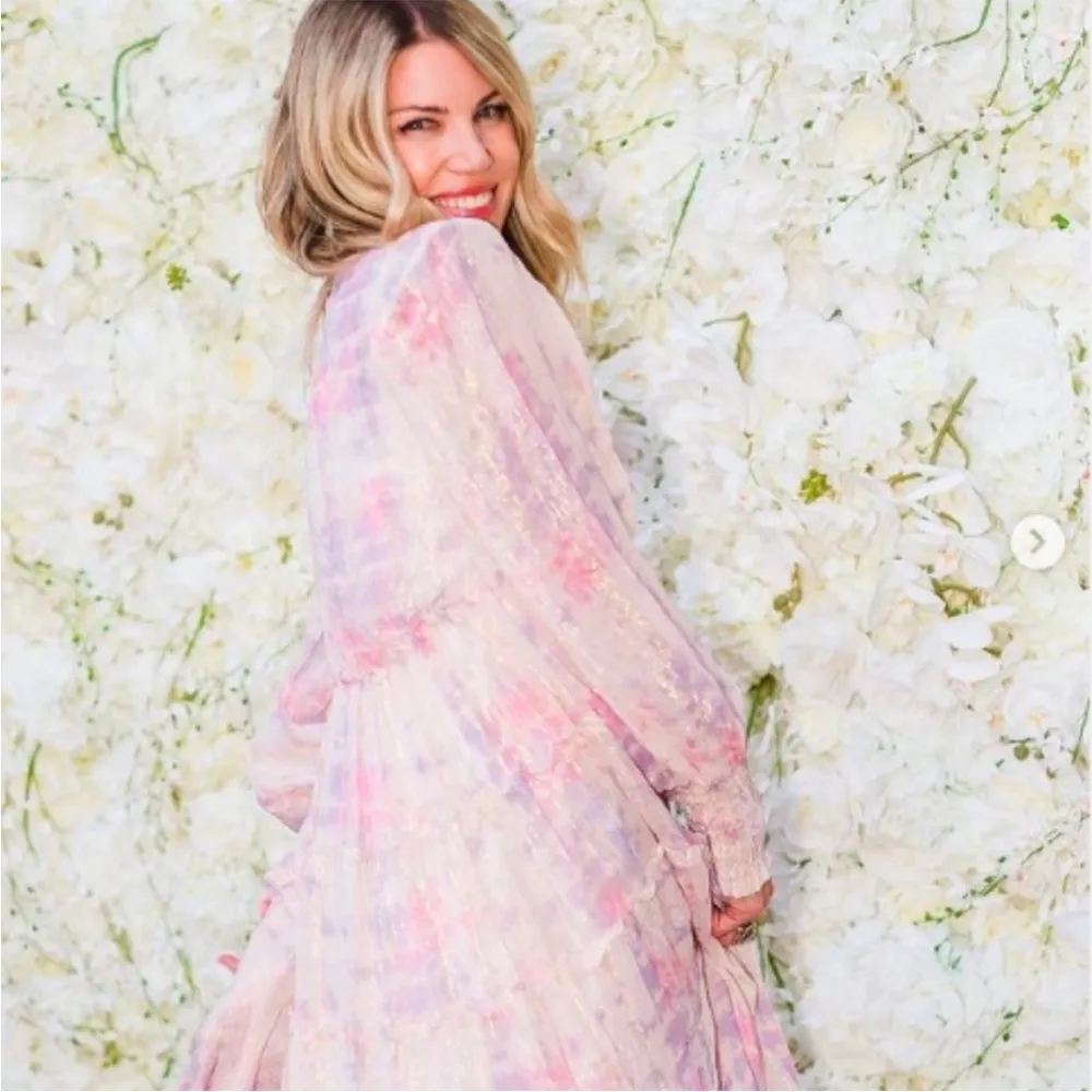 Rococo Sand Etre Metallic Maxi Dress Pink Multi Size L - Image 6