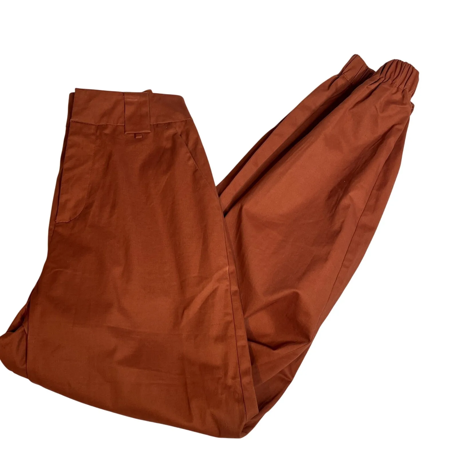 IAMGIA Orange Cargo Jogger Pants Pleated Small Trouser Office‎ Work - Image 3