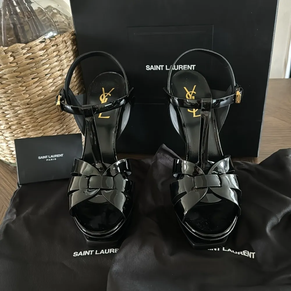 Saint Laurent Tribute T-Strap Platform Sandal, 38.5 EU/8.5US, Brand new, $1,150 - Image 7