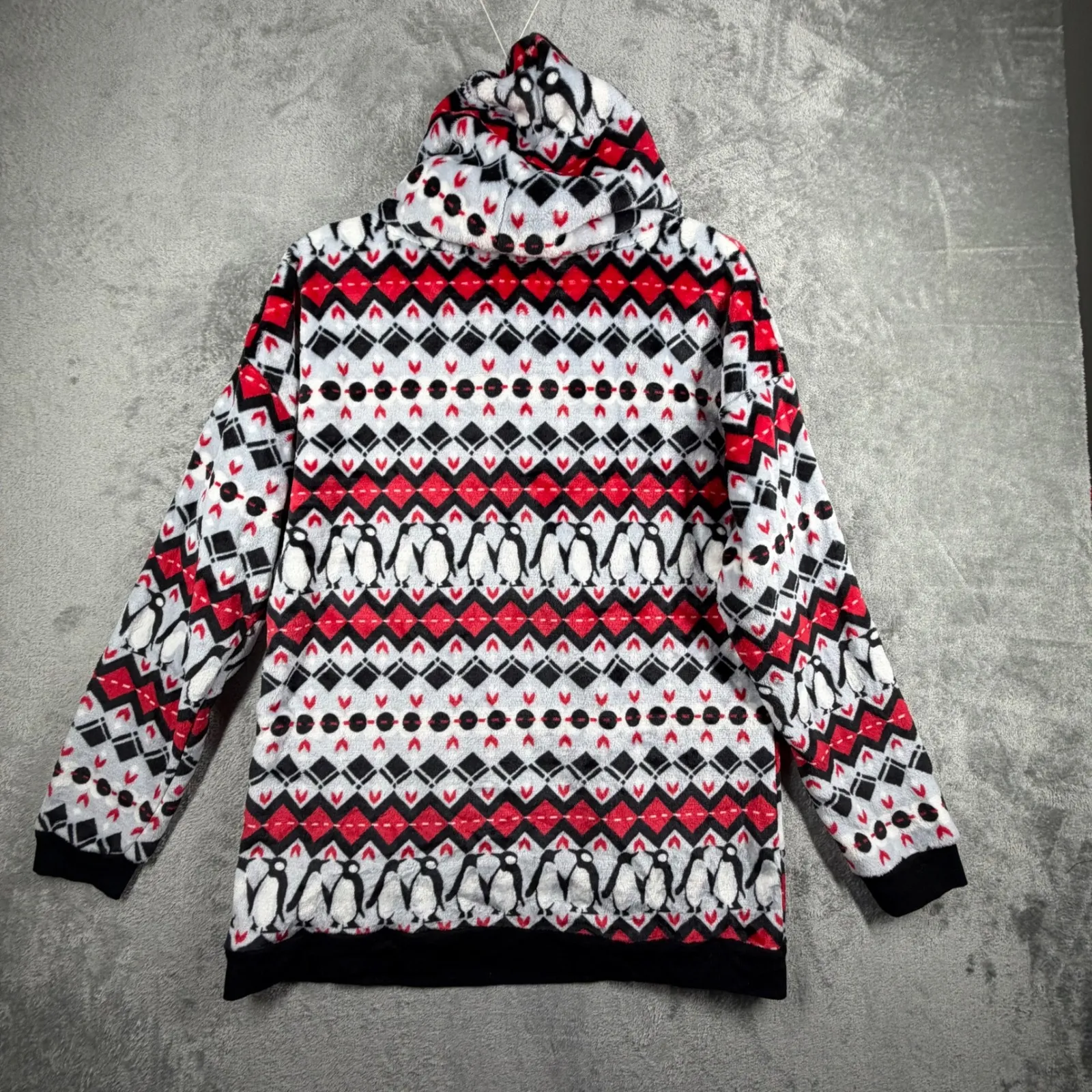 Vera Bradley Playful Penguins Fair Isle 2 Piece Pajama Set Large Hoodie Leggings - Image 3