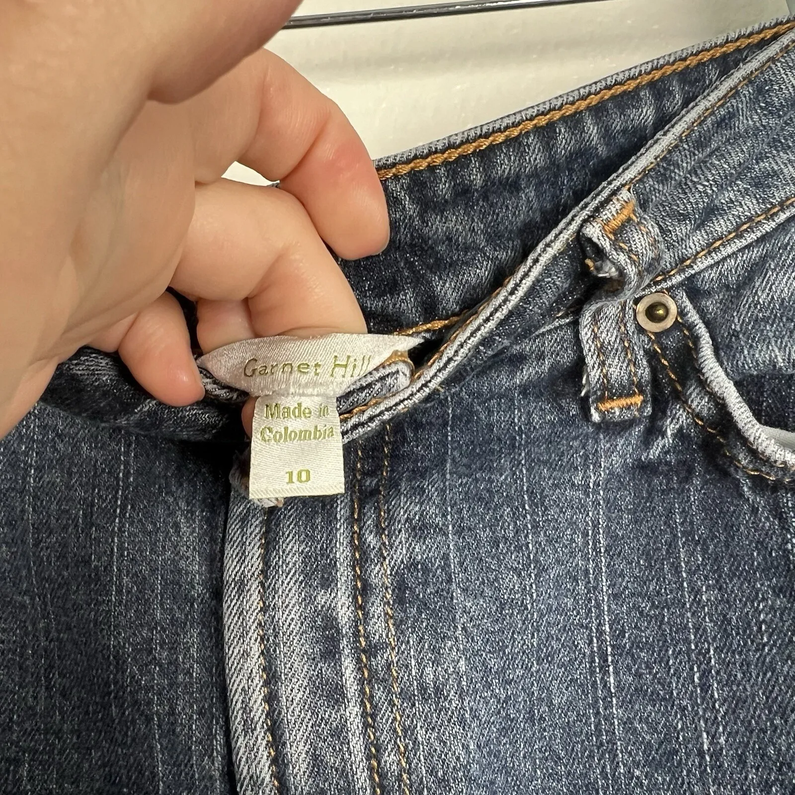 Garnet Hill Women's Denim Pencil Skirt Blue Sz 10‎ - Image 4