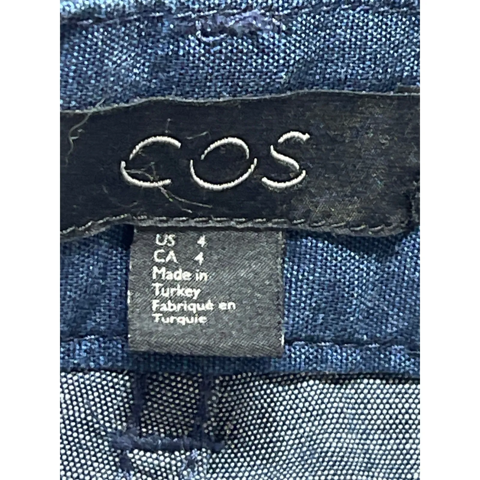 Cos Women's Blue High Waisted Straight Leg Zip Ankle Denim Jeans Pants Size 4 - Image 3