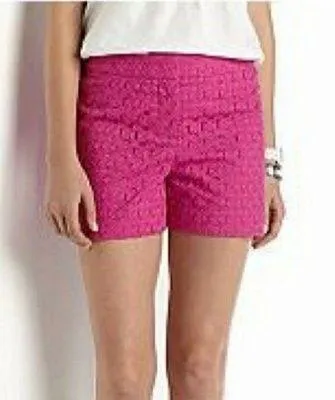 Crown & Ivy Womens Pink Lace Eyelet Shorts Sz:4 - Image 2