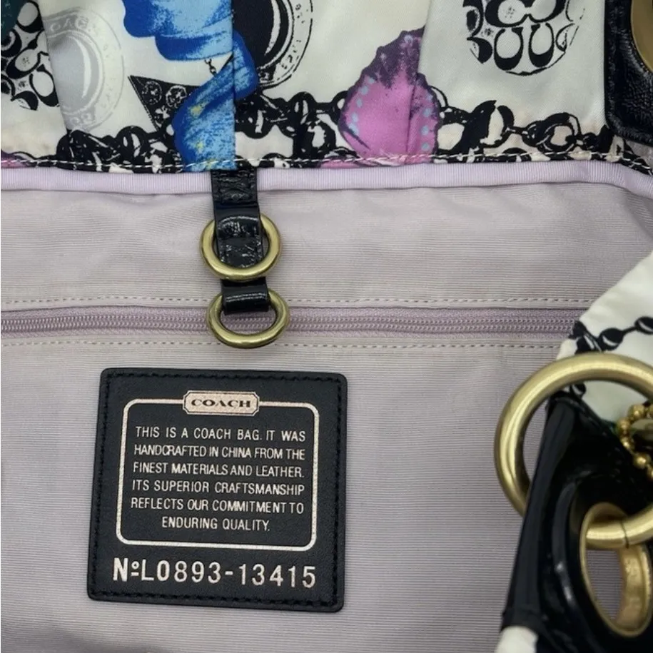 Vintage LIMITED EDITION Coach Colorful Butterfly Print Tote  Bag - Image 5