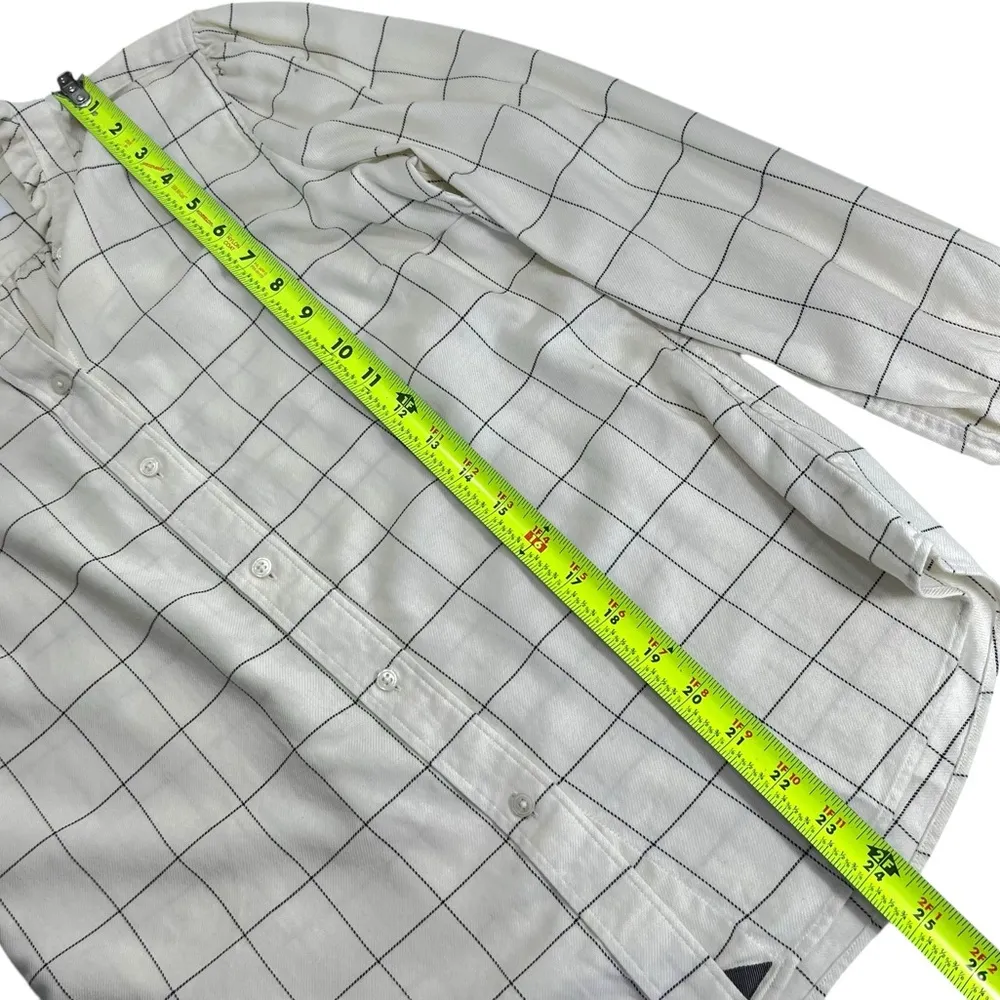 UNTUCKit For Her Ivory Winona Window Pane Button Down Shirt White Size 4 - Image 10