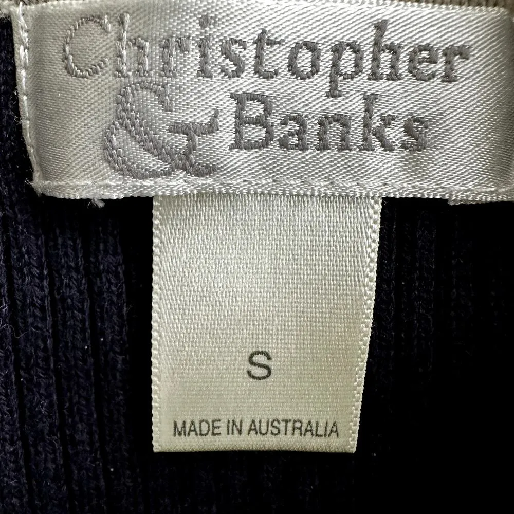 VTG Christopher & Banks Collared Sweater Vest Y2K Button Ribbed Preppy Small - Image 2