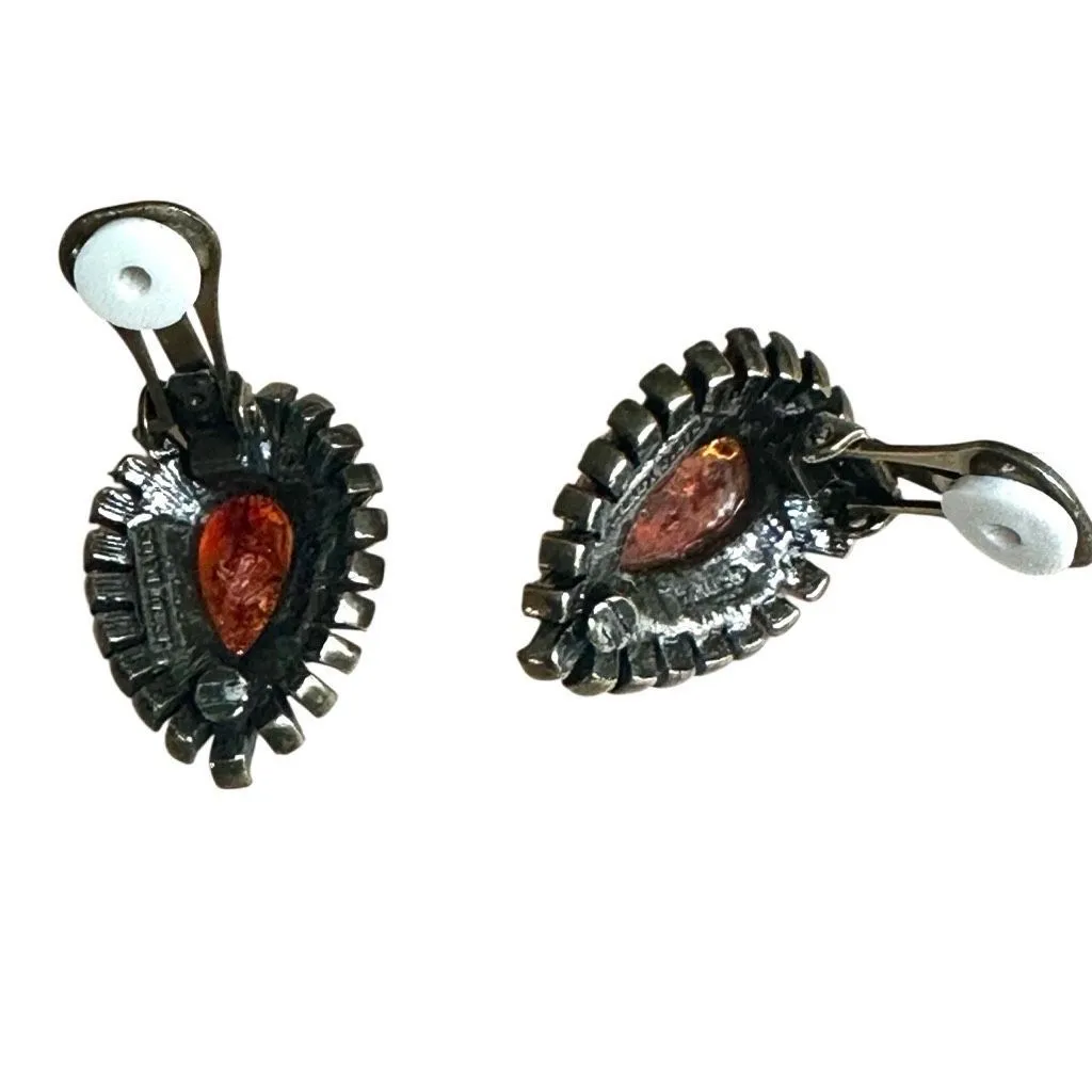 Heidi Daus Faux Amber tone Teardrop Clip - Image 5