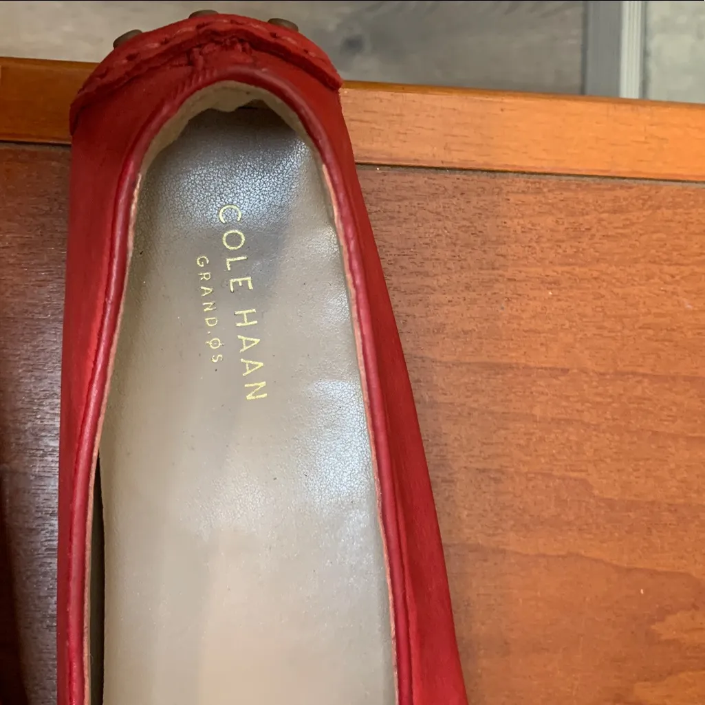 Cole Haan Red Suede Loafers.      Size-9B - Image 3