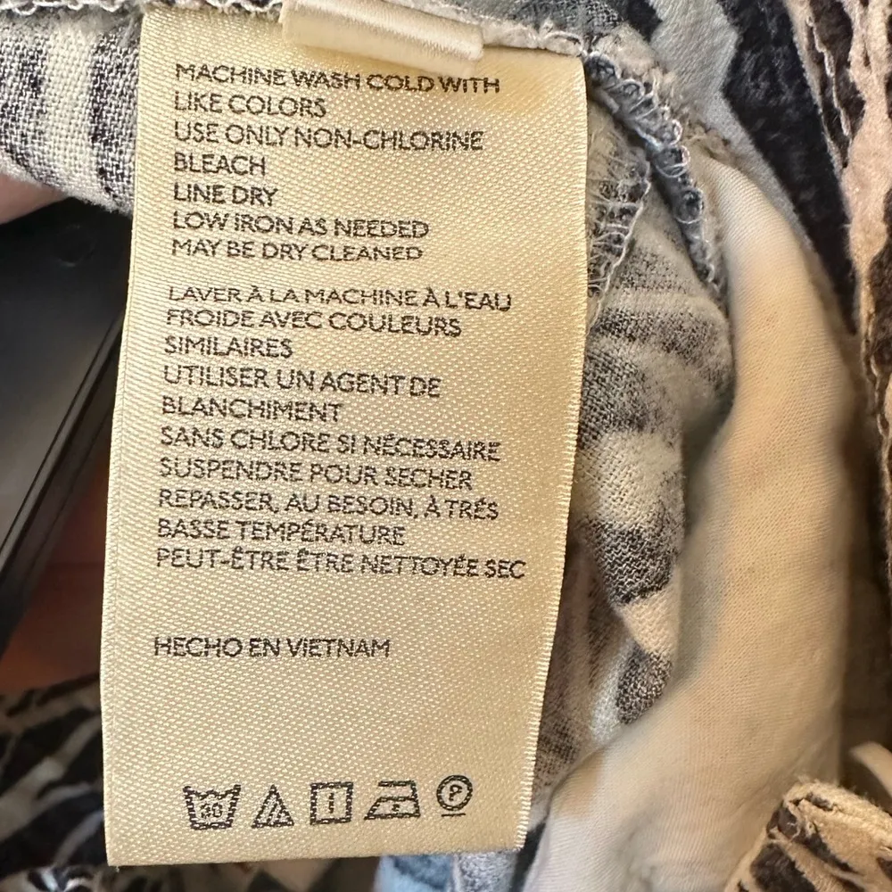 Anthropologie bolt print linen blend Harlem Jogger pant size 10 petite - Image 6