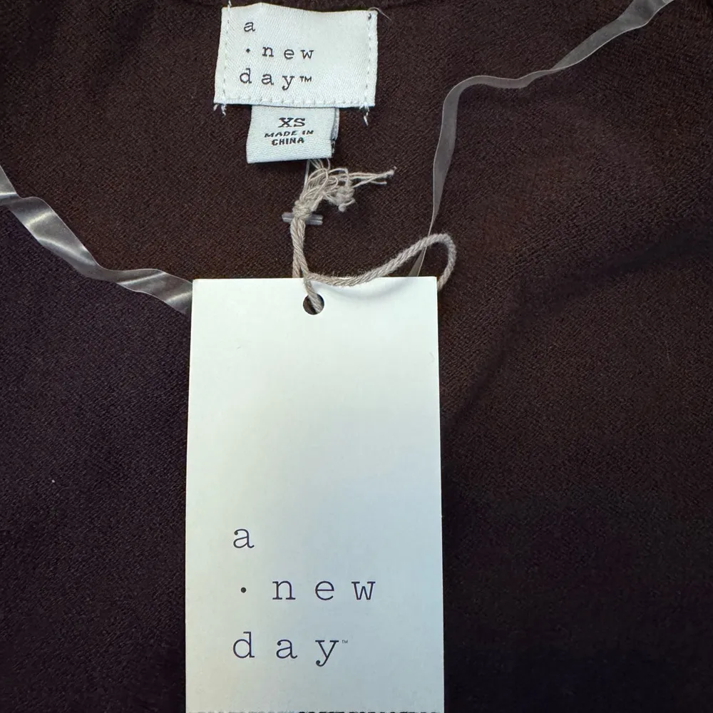 A New Day Chocolate Brown Open Cardigan Knee Length Sz XS NWT - Image 5