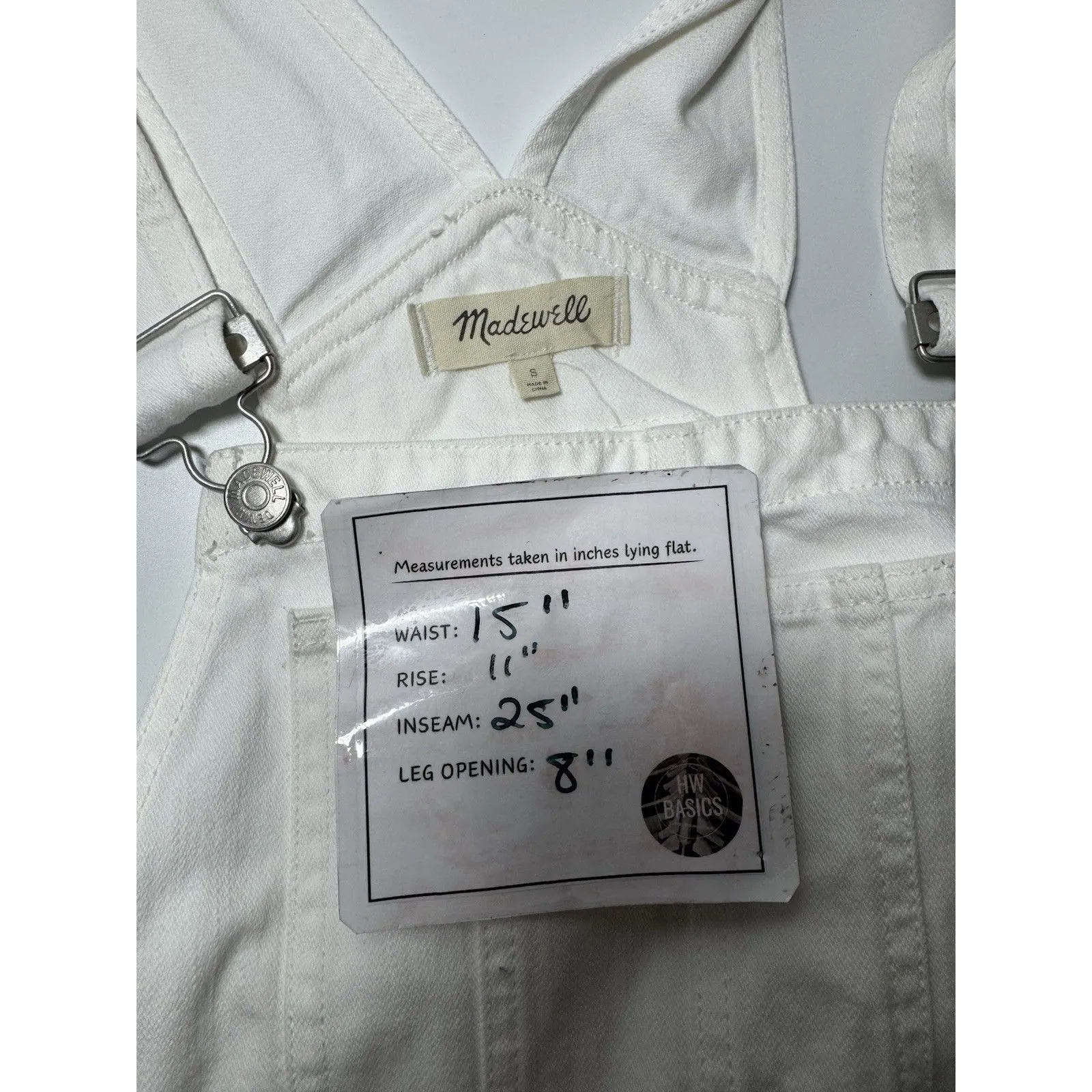 MADEWELL Straight Leg Denim Jeans Overalls Women Size SMALL  White - Image 12