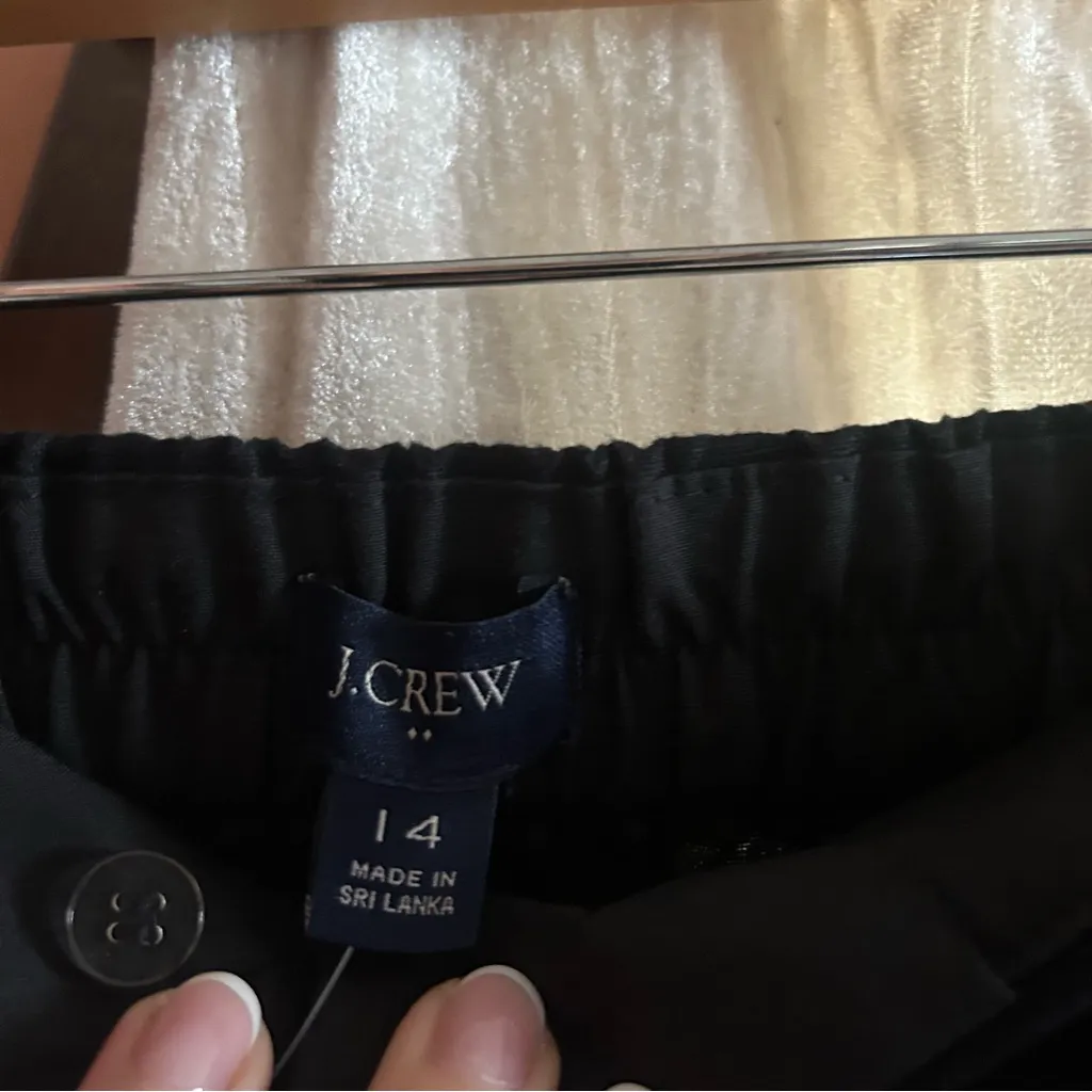 J. Crew Linen-cotton Blend Sailor Pants Black Straight Leg NWT $98 Size‎ 14 - Image 5