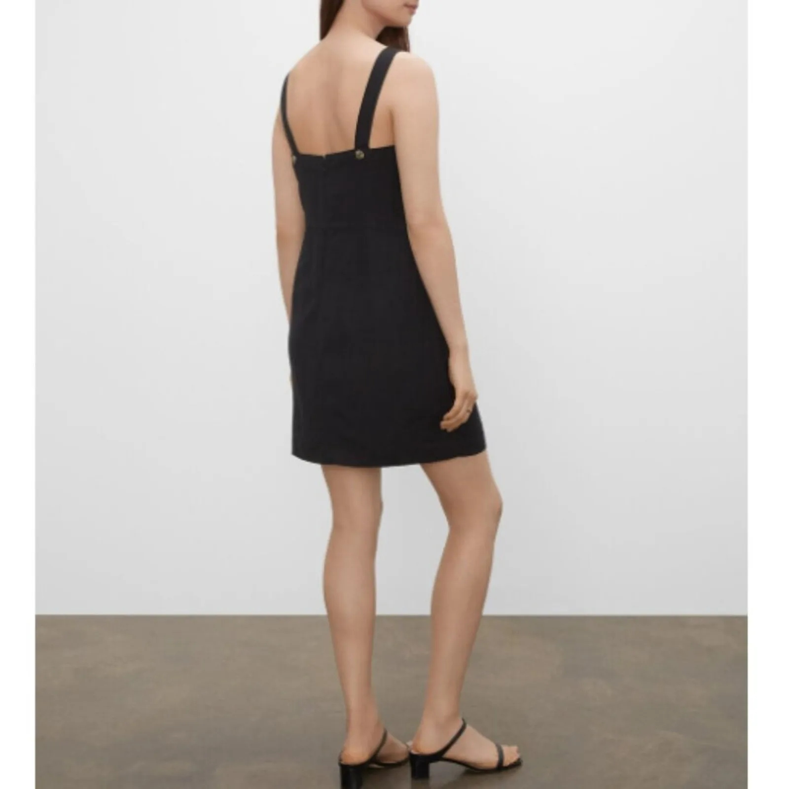 Club Monaco Size 10 Black Mini Dress NWT Lagenlook Heritage Neutral Old Money - Image 2