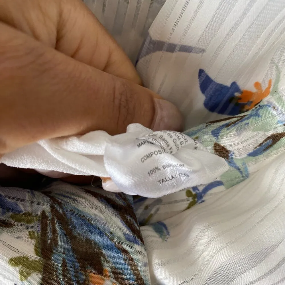 ONTWELFTH sz S spring floral summer blue‎ white faux wrap mini dress Blue - Image 6