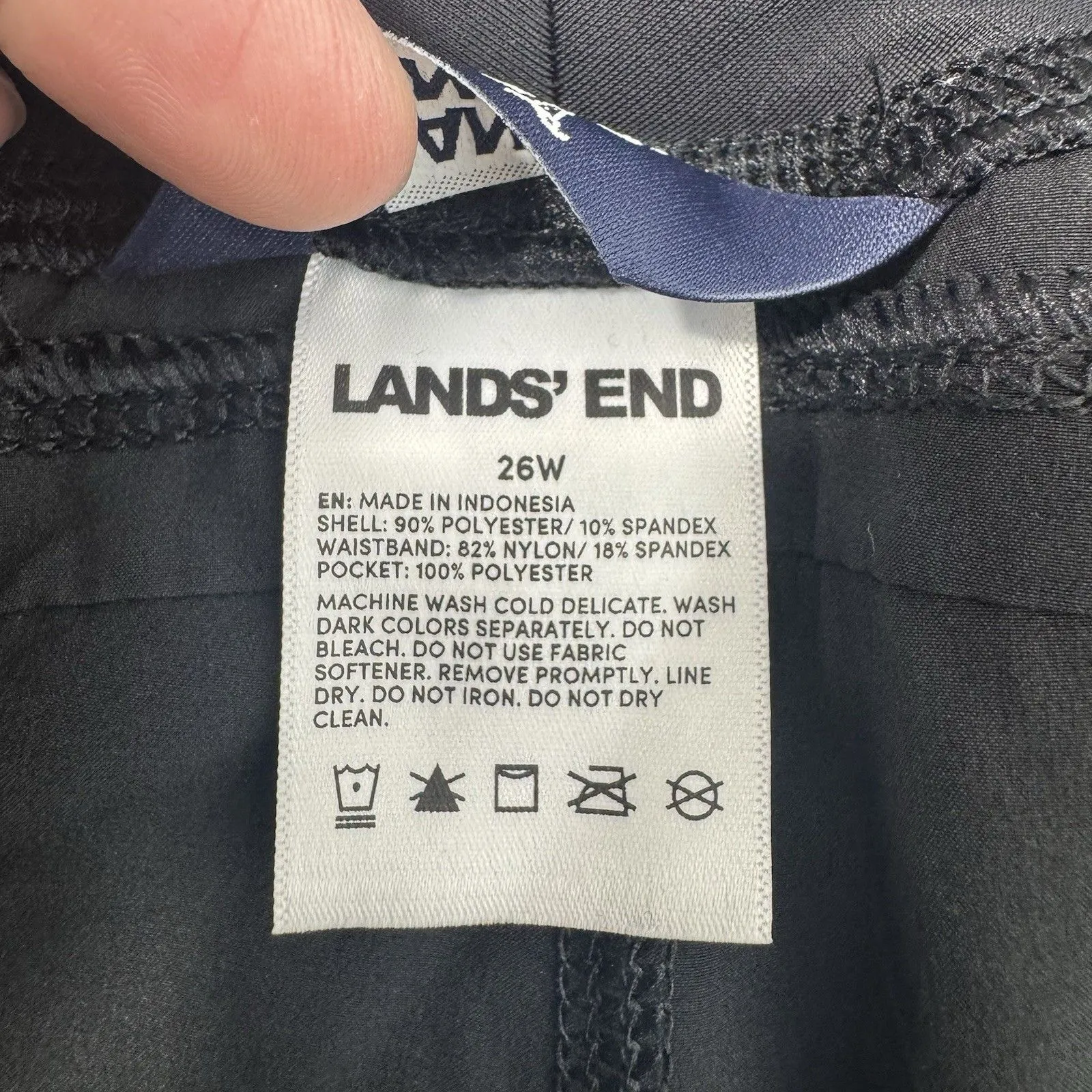 NEW Lands' End SunShade UPF 50 5" Board Shorts Size 26W Black Hybrid Shorts - Image 4