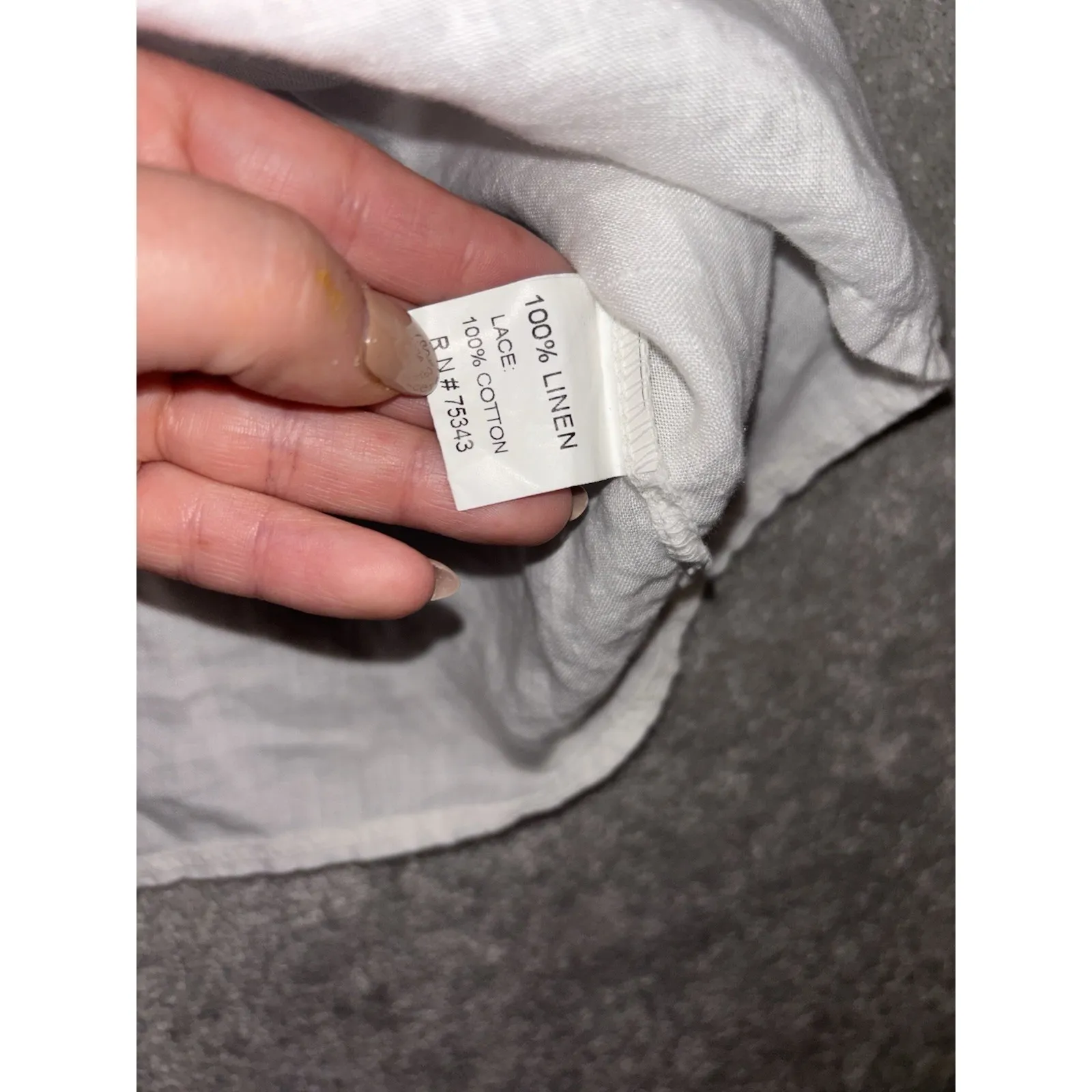 Bellambra Linen Top Women Small white Bell Sleeve‎ Linen Made in Italy - Image 5