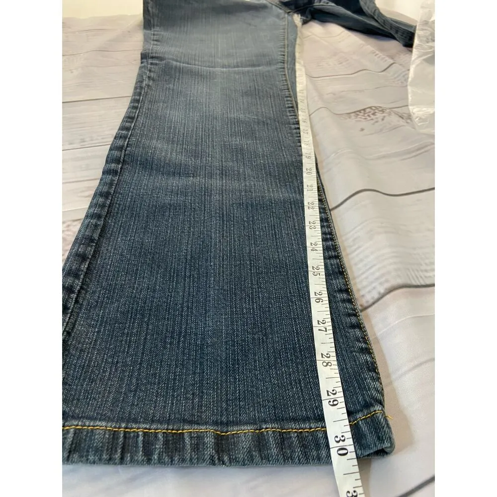 Chico's  1 Platinum Denim Jeans Womens M Straight Leg Medium Wash Mid Rise 32x30 - Image 10