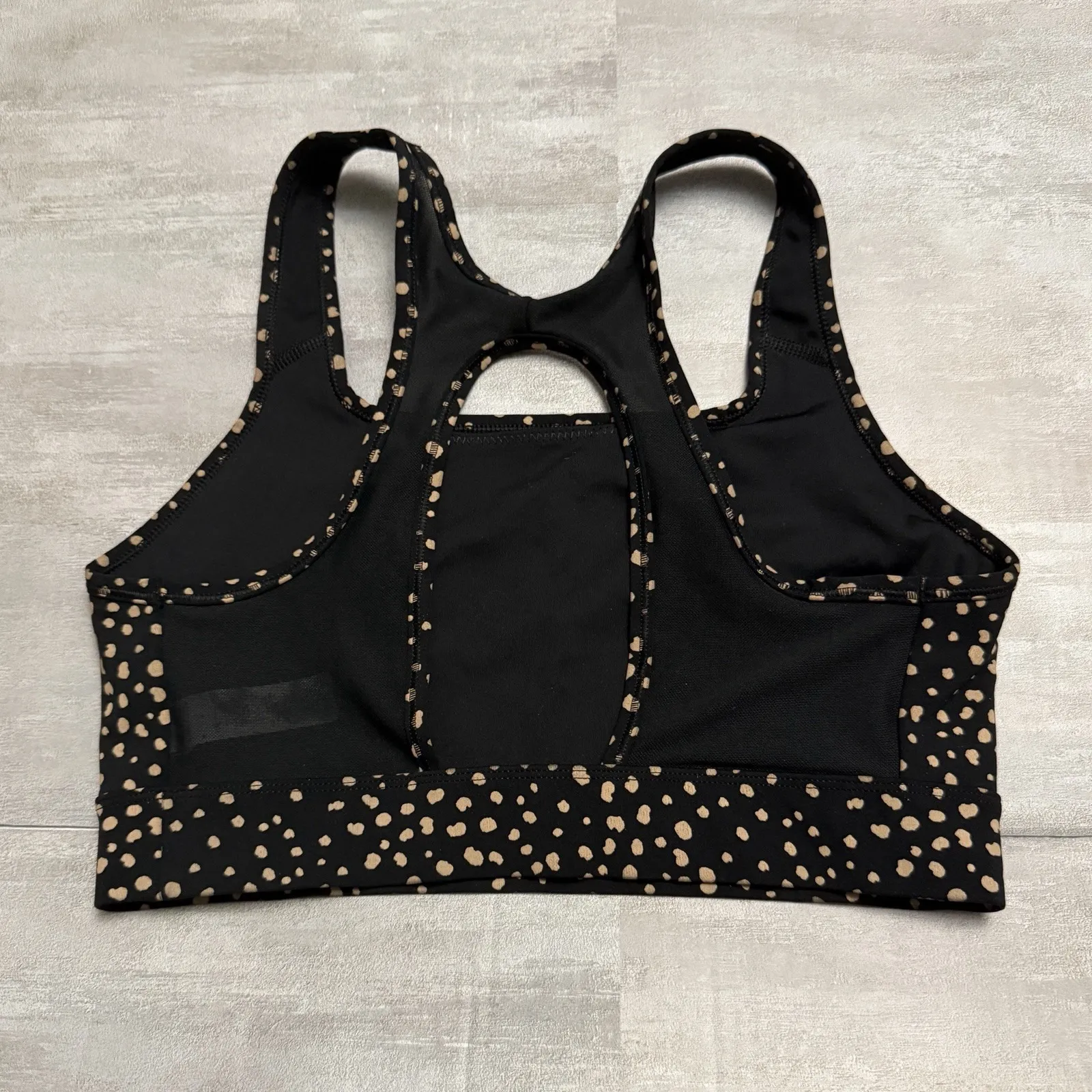 Women's Nike Size Medium‎ Brown Black Polkadot Sporty Top Sports Bra - Image 4